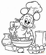 Coloring Cooking Pages Mickey Drawing sketch template