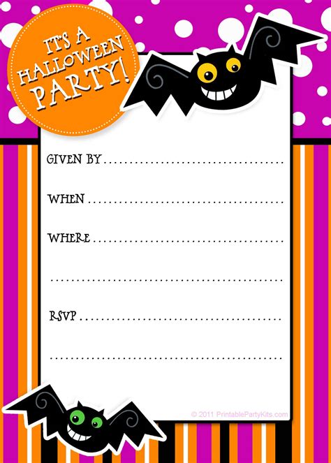 downloadable  printable halloween party invitations