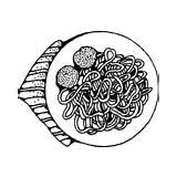 Meatballs Spaghetti sketch template