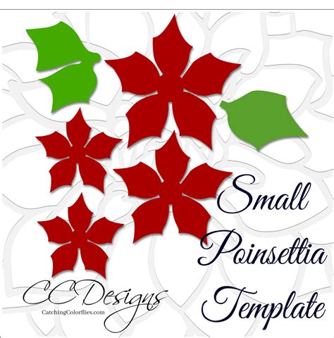 small poinsettia paper flower diy template catching colorflies
