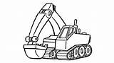 Excavator Coloring Pages Kids Truck Draw Book sketch template