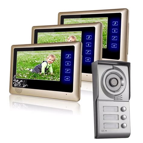 apartmentfamily wired video doorbell intercom system  door camera   button  monitor