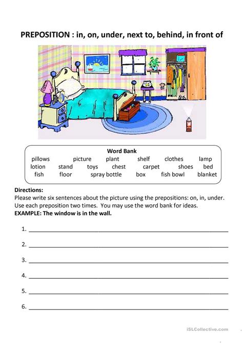 prepositions worksheet  esl printable worksheets   teachers