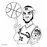 Lebron James Coloring Pages Basketball Miami Heat Forward Nba Tagged Sports Posted Printable sketch template