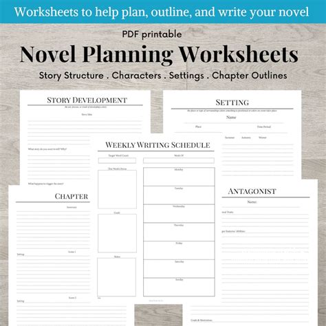 planning worksheets nanowrimo  day  worksheets etsy