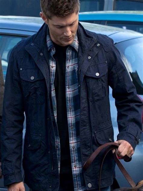 Jensen Ackles Supernatural Blue Jacket Stars Jackets