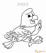 Coloring Eagle Cartoon sketch template
