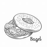 Bagel Salmon Smoked sketch template