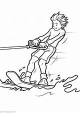 Waterskiing Coloring Pages Print sketch template