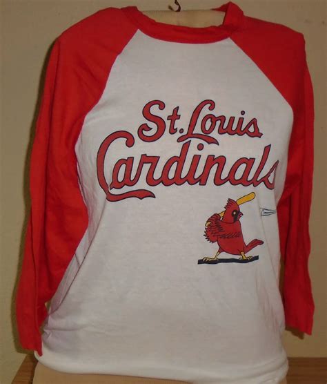 Vintage 1990s St Louis Cardinals Baseball Medium 3 4 Sleeve T Shirt By