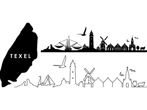 texel silhouette island holland grafik von simpline creative fabrica