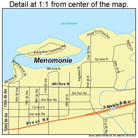 menomonie wisconsin street map