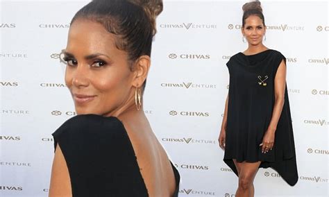 Halle Berry In Cape Like Dress At Chivas Venture Event