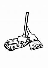 Broom Mop Clipart Coloring Dustpan Drawing Pages Clip Template Getdrawings Clipartmag Clipground sketch template
