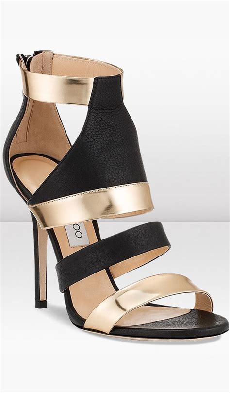 black  gold jimmy choo high heel designer shoes ankle strap heels jimmychooheelsstilettos