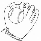 Baseball Glove Coloring Ball Drawing Printable Clipart Sports Bat Pages Mitt Cliparts Helmet Kids Diamond Gloves Cartoon Print Father Clip sketch template