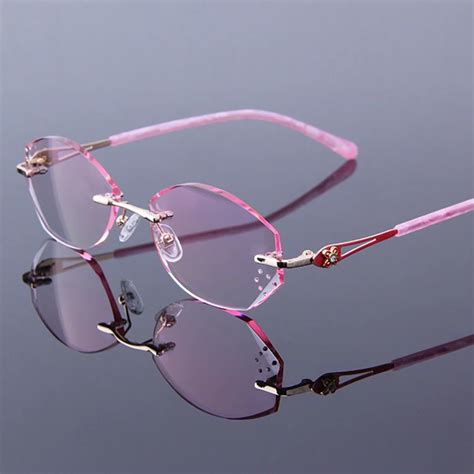 Ultralight Fashionable Rimless Reading Glasses Women High Clear