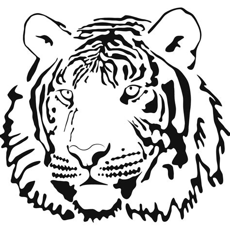 tiger outline coloring page cute tiger clip art