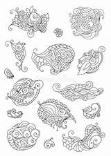 Zentangle Sketch Henna Mehndi Paisley sketch template