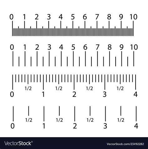 metric rulers set centimeters  inches vector image