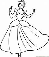 Cinderella Coloring Dress Blue Cartoon Pages Drawing Coloringpages101 Kids Printable Online Getdrawings sketch template