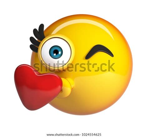 kiss emoji kissing face emoticon red stock illustration 1024554625