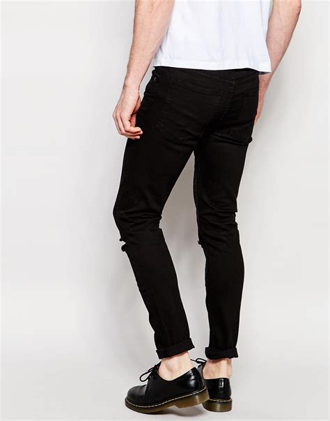 Cheap Monday Denim Jeans Tight Skinny Fit Ripped Black For Men Lyst