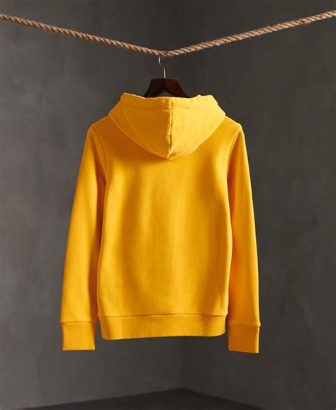 womens vintage logo duo satin hoodie in sporty ochre superdry