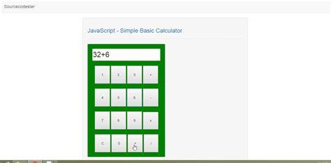 javascript simple basic calculator sourcecodester