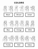 Language Sign Asl Worksheet American Color Worksheets Printables Subject Pdf Grade sketch template