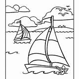 Nautical Sailboat sketch template
