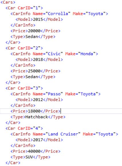 working  xml data  sql server