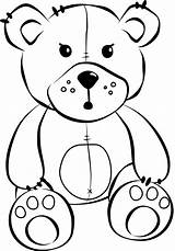 Bear Teddy Cartoon Clipart Stuffed Animal Clip Drawing Coloring Svg Line Book Bears Cliparts Outline Transparent Pages Christmas Colouring Sketch sketch template