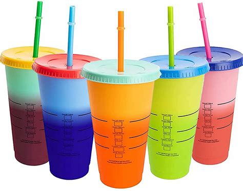 oz color changing tumblers cups  measure  lids  strawscolor changing cups stadium