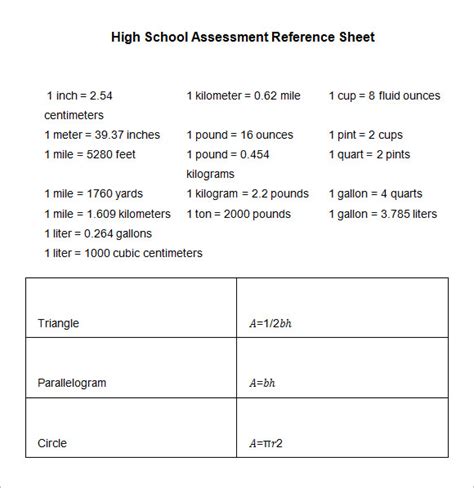 sample reference sheets sample templates