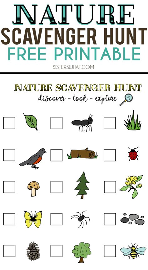 nature scavenger hunt  printable