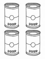 Soup Warhol sketch template