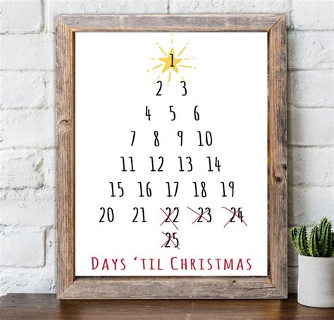 christmas countdown calendar days til christmas etsy in