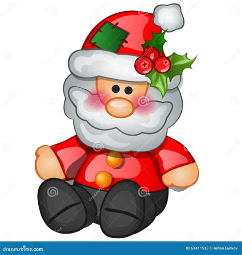 traditional santa claus sits isolated character stock vector image