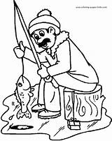 Pecheur Colorier Homem Pêcheur Pescando Congelado Peixe Pêche Blanche Pescador Lac Harmonieux Tudodesenhos Hiver sketch template