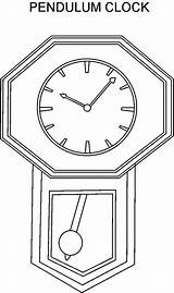 Clock Coloring Pendulum Pages Color sketch template