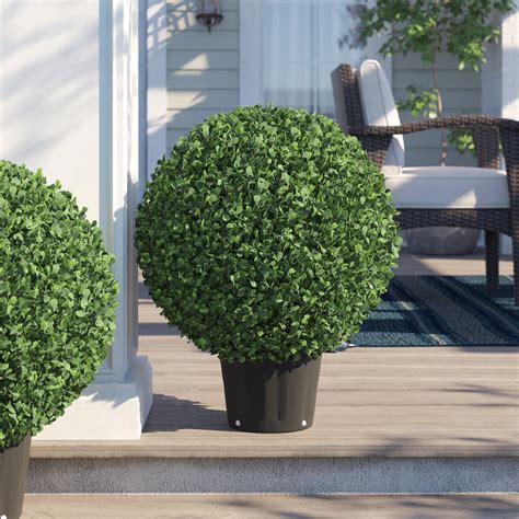 home decor  pack artificial boxwood ball topiary bushes potted faux