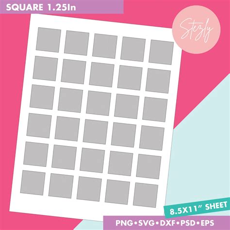 square blank template  mm square sticker collage etsy uk