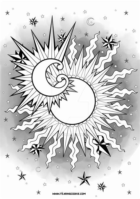 sun  moon coloring pages