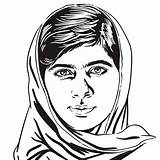 Malala Yousafzai Vektordateien Informiert Möchten sketch template