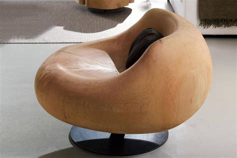 island armchair  natural solid cedar wood  rotative metal base  sale  stdibs