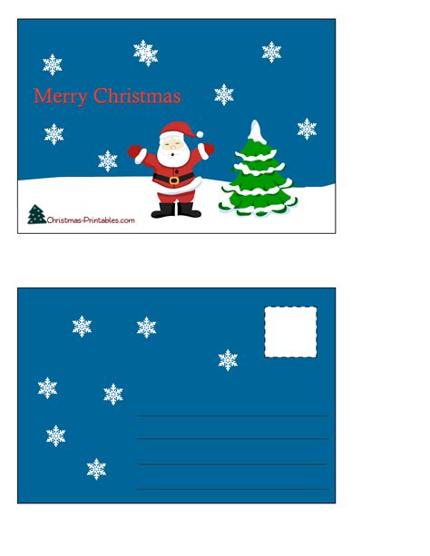 printable christmas postcards templates  printable templates