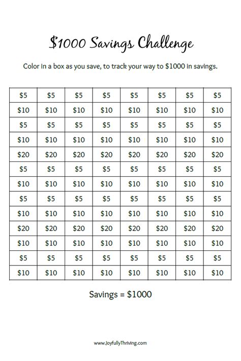 money challenge  printable