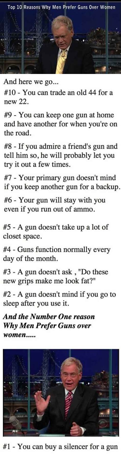 top 10 reasons why men prefer guns over women funny pictures quotes