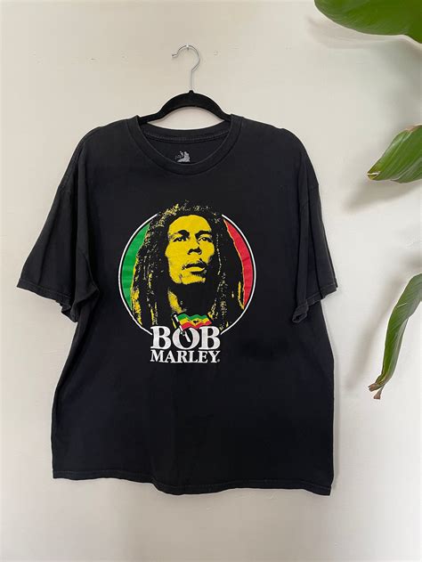 vintage bob marley black graphic tshirt band shirt vtg etsy
